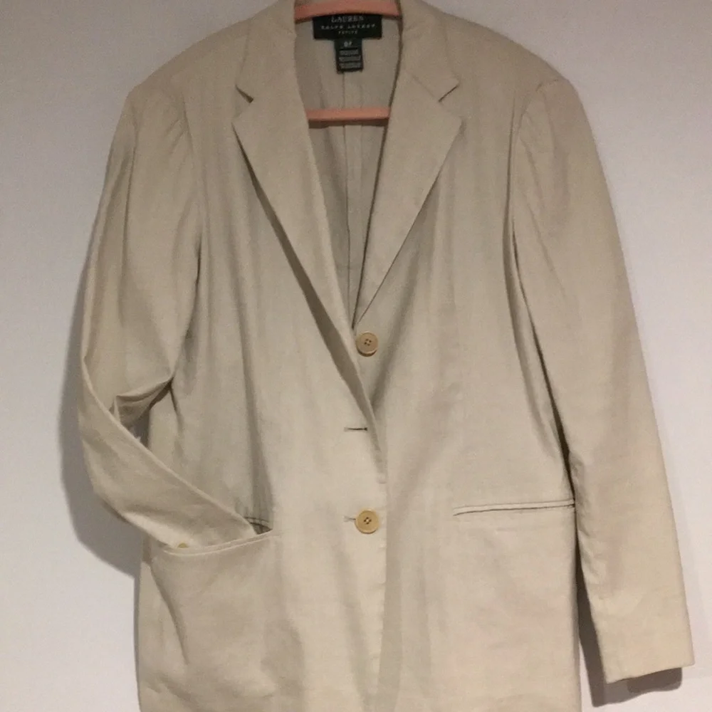 Lauren Ralph Lauren Petites natural linen blazer size 8P